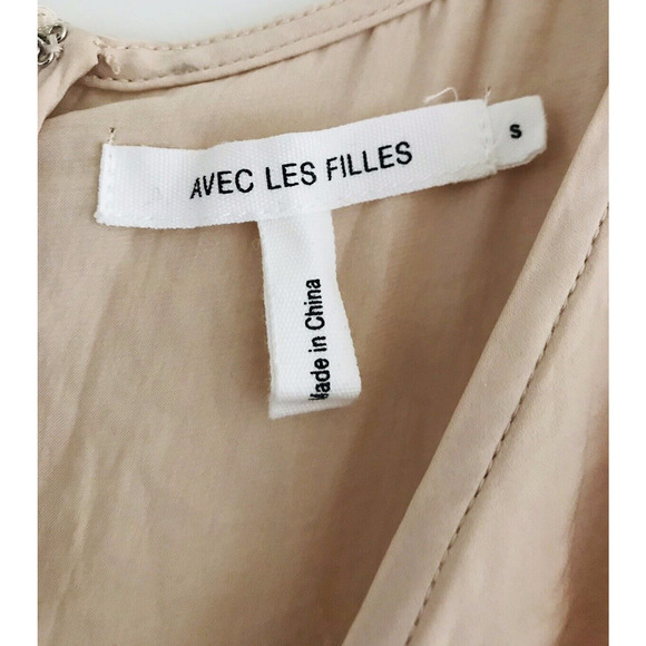 Anthropologie Avec Les Filles | Dress Small Brown V-neck A-line Skater Mini - Picture 8 of 10